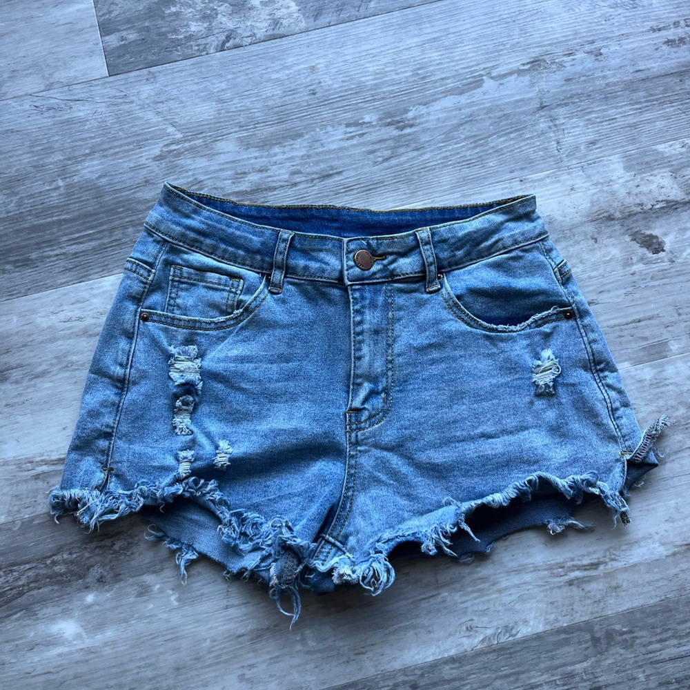 Distressed Jean shorts